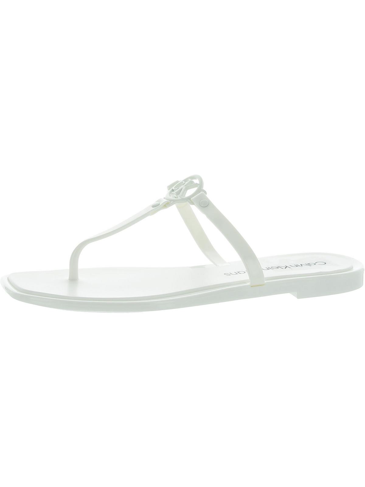 Calvin Klein Jeans Womens Edhen Monogram T-Strap Sandals